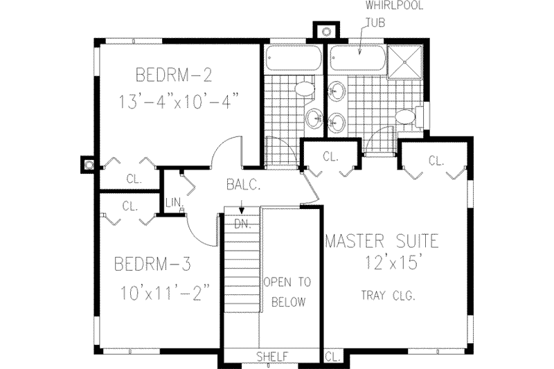 Dream House Plan - Floor Plan - Upper Floor for Farmhouse House Plan #3-123 - 3 bed, 2.5 bath