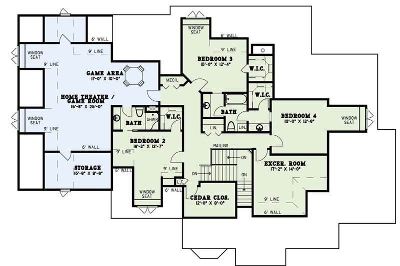 Dream House Plan - Floor Plan - Upper Floor for European House Plan #17-569 - 4 bed, 4 bath