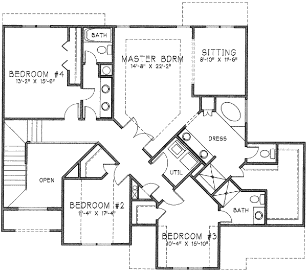 European Floor Plan - Upper Floor Plan #6-213