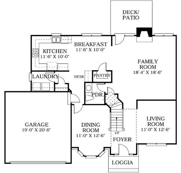 Home Plan - Colonial Floor Plan - Main Floor Plan #453-131