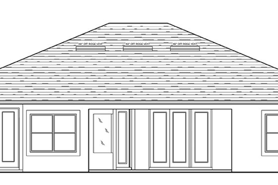 Exterior - Rear Elevation for Mediterranean House Plan #1058-128 - 3 bed, 3 bath