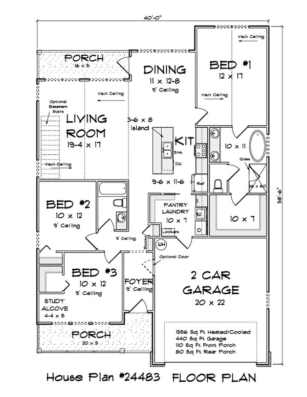 Cottage Floor Plan - Main Floor Plan #513-2276