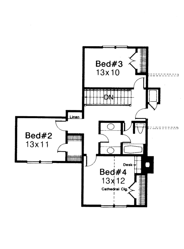 House Plan Design - Victorian Floor Plan - Upper Floor Plan #310-1117