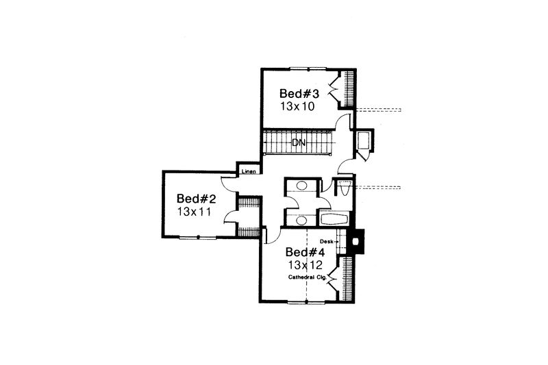 Home Plan - Floor Plan - Upper Floor for Victorian House Plan #310-1117 - 4 bed, 2.5 bath