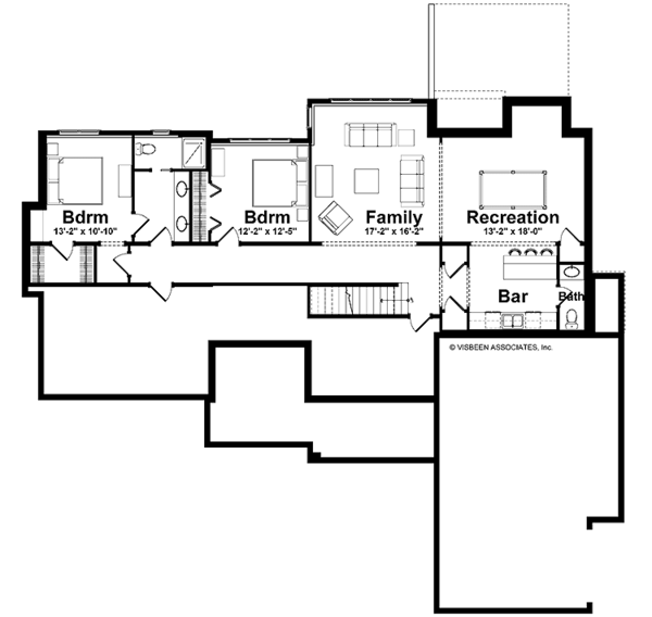 Bungalow Floor Plan - Lower Floor Plan #928-169