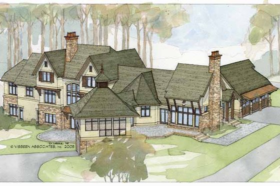 Exterior - Rear Elevation for Country House Plan #928-24 - 4 bed, 3 bath