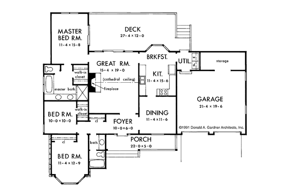 Floor Plan - Main Floor for Country House Plan #929-127 - 3 bed, 2 bath