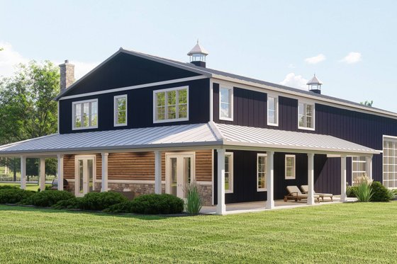 Exterior - Rear Elevation for Barndominium House Plan #1064-265 - 3 bed, 3.5 bath