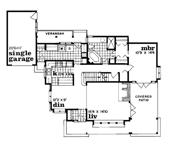Architectural House Design - Craftsman Floor Plan - Main Floor Plan #47-656