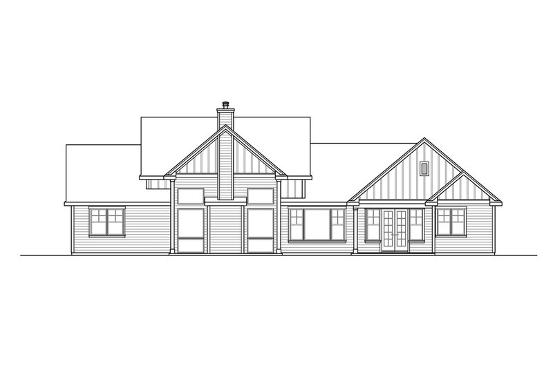 House Plan Design - Exterior - Rear Elevation for Ranch House Plan #124-1105 - 3 bed, 2.5 bath