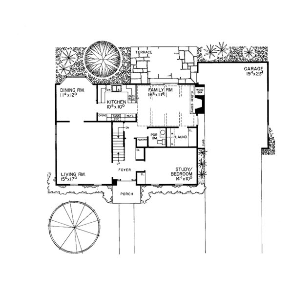 House Design - Colonial Floor Plan - Main Floor Plan #72-559