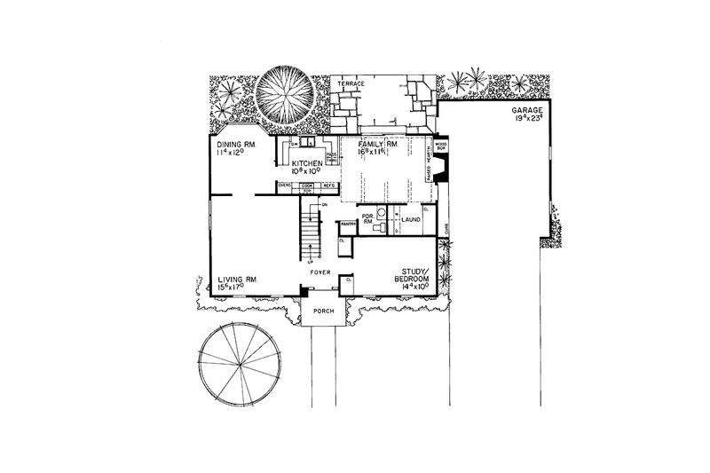 Home Plan - Floor Plan - Main Floor for Colonial House Plan #72-559 - 4 bed, 2.5 bath