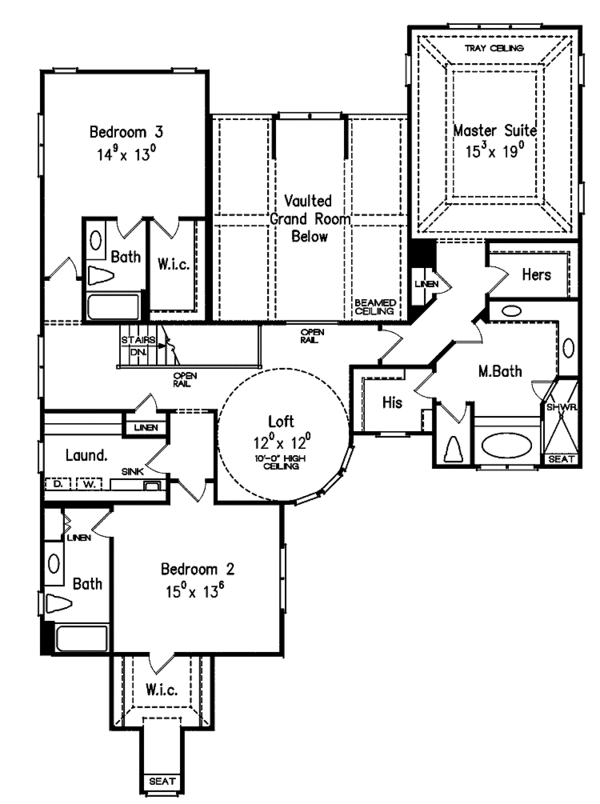 House Design - European Floor Plan - Upper Floor Plan #927-487