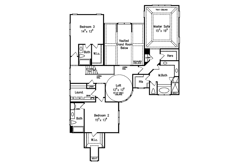 Home Plan - Floor Plan - Upper Floor for European House Plan #927-487 - 4 bed, 4.5 bath