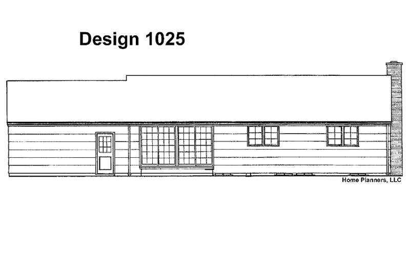 Dream House Plan - Exterior - Rear Elevation for Ranch House Plan #72-489 - 3 bed, 2 bath