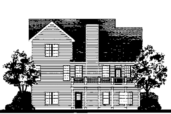 Exterior - Rear Elevation for Colonial House Plan #927-799 - 3 bed, 2.5 bath