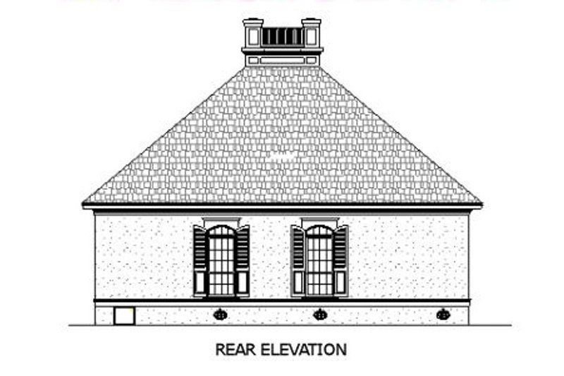 Architectural House Design - Exterior - Rear Elevation for Southern House Plan #45-253 - 1 bed, 1 bath