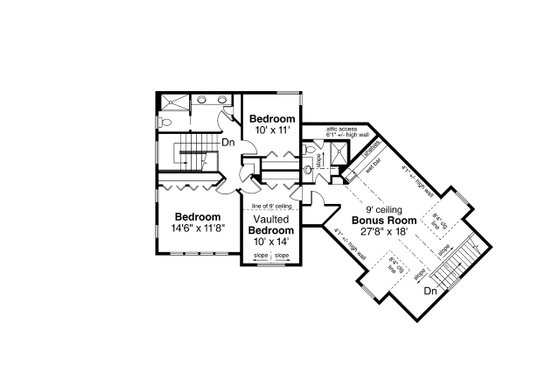 Floor Plan - Upper Floor for Country House Plan #124-1208 - 4 bed, 3.5 bath