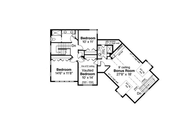 Country Floor Plan - Upper Floor Plan #124-1208