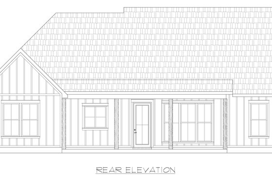 Exterior - Rear Elevation for Farmhouse House Plan #1074-104 - 3 bed, 2.5 bath