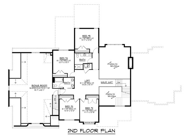 Farmhouse Floor Plan - Upper Floor Plan #1064-297
