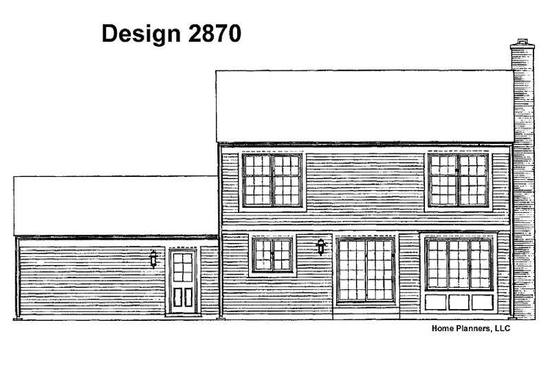 Dream House Plan - Exterior - Rear Elevation for Colonial House Plan #72-761 - 4 bed, 2.5 bath