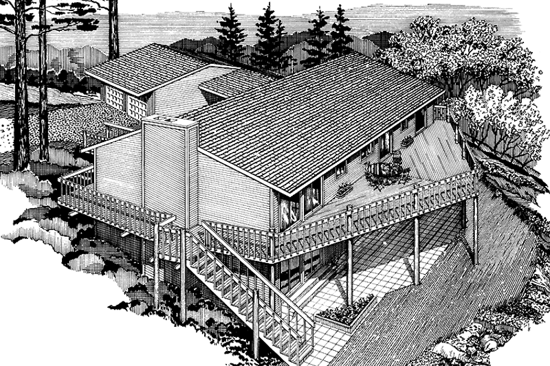 Dream House Plan - Exterior - Front Elevation 3 for Contemporary House Plan #320-790 - 3 bed, 2 bath