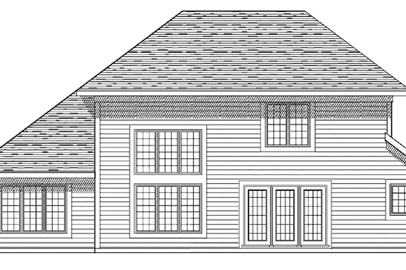 Dream House Plan - Exterior - Rear Elevation for Traditional House Plan #70-1357 - 3 bed, 2.5 bath