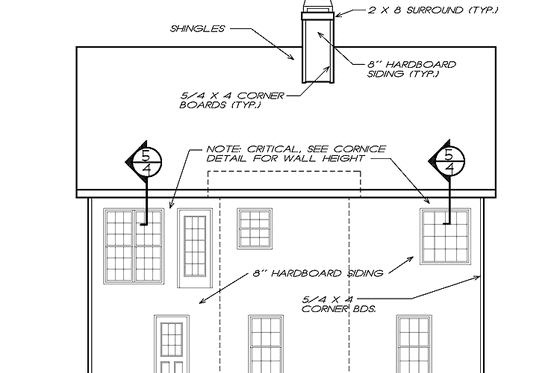 Exterior - Rear Elevation for Country House Plan #927-446 - 3 bed, 2 bath