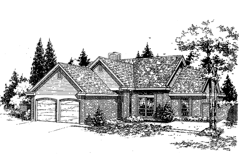 Dream House Plan - Exterior - Front Elevation 3 for Ranch House Plan #310-1223 - 3 bed, 2 bath