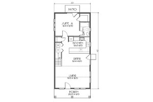 Floor Plan - Main Floor for Craftsman House Plan #423-51 - 2 bed, 2 bath