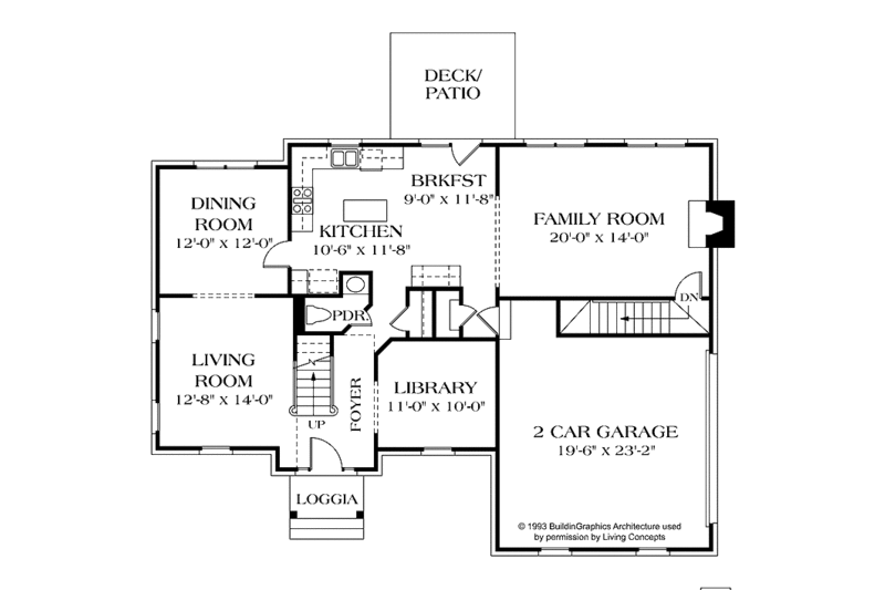 Dream House Plan - Floor Plan - Main Floor for Country House Plan #453-489 - 4 bed, 2.5 bath