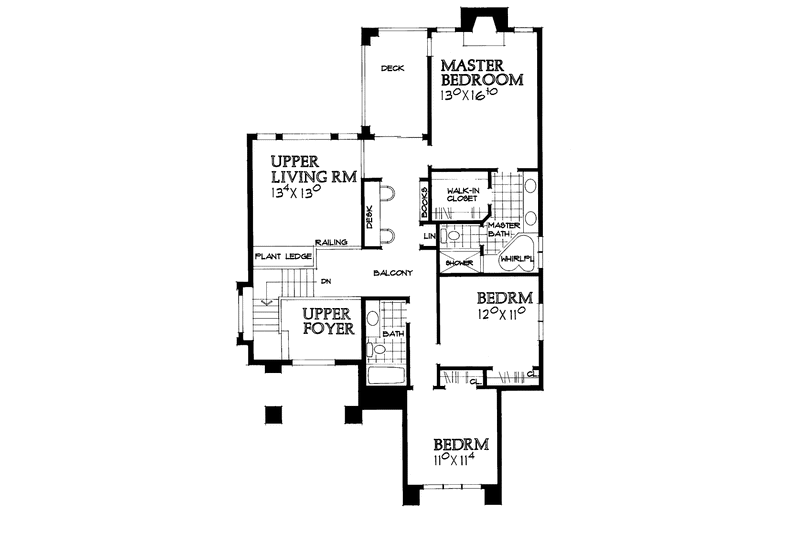 Home Plan - Floor Plan - Upper Floor for Mediterranean House Plan #72-942 - 3 bed, 2.5 bath