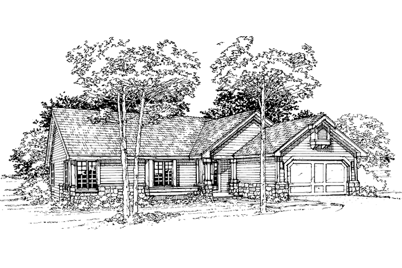 House Blueprint - Craftsman Exterior - Front Elevation Plan #320-707