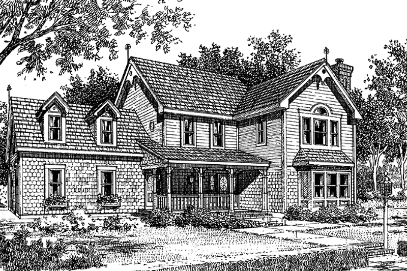 Dream House Plan - Victorian Exterior - Front Elevation Plan #456-84