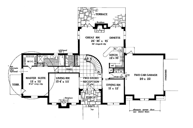 Home Plan - Floor Plan - Main Floor for Country House Plan #3-328 - 5 bed, 3.5 bath