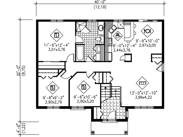 Dream House Plan - Traditional Floor Plan - Main Floor Plan #25-4095