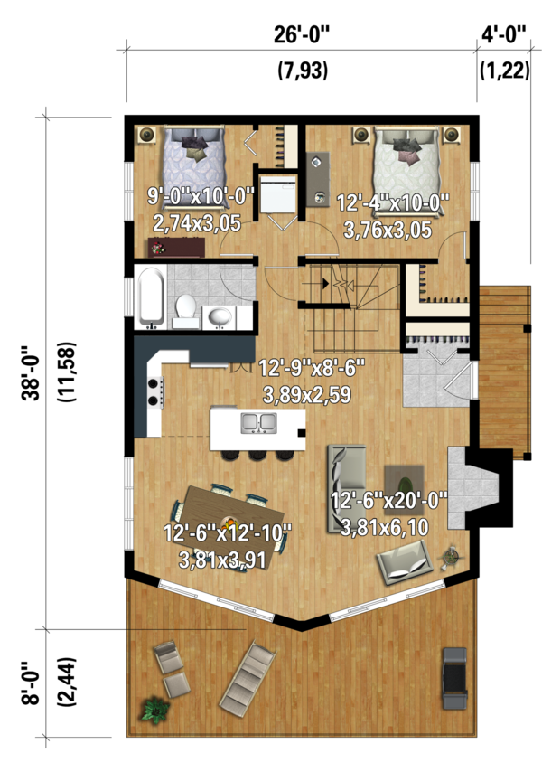 Cabin Floor Plan - Main Floor Plan #25-4586