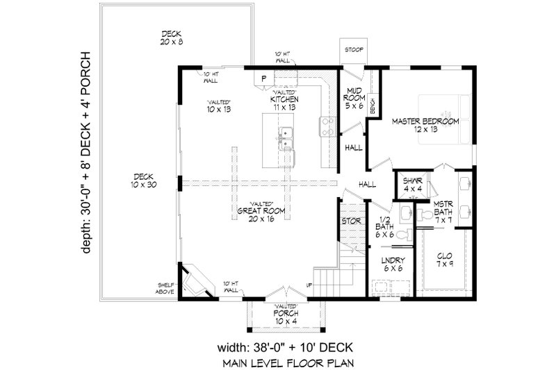 House Design - Floor Plan - Main Floor for Country House Plan #932-1094 - 3 bed, 2.5 bath