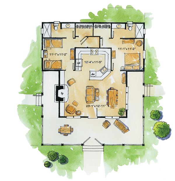 Dream House Plan - Country Floor Plan - Main Floor Plan #942-13