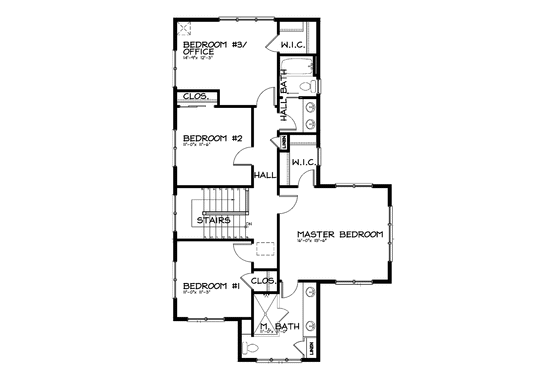 Floor Plan - Upper Floor for Prairie House Plan #895-62 - 4 bed, 2.5 bath