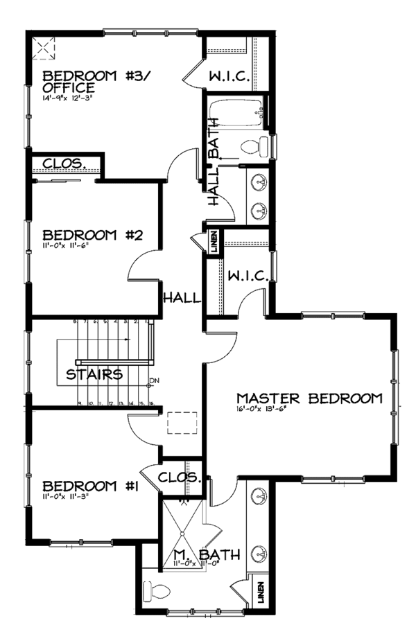 Architectural House Design - Prairie Floor Plan - Upper Floor Plan #895-62