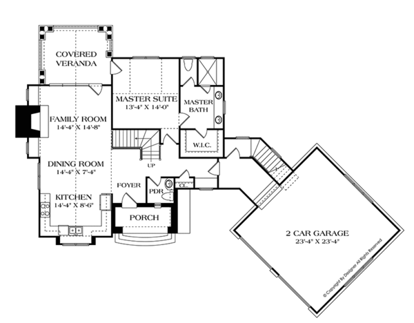 House Plan Design - European Floor Plan - Main Floor Plan #453-635