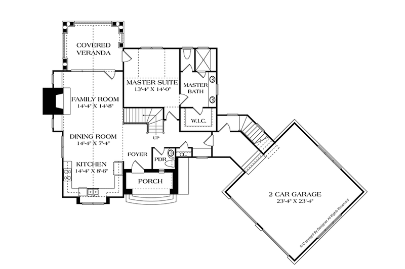 House Plan Design - Floor Plan - Main Floor for European House Plan #453-635 - 3 bed, 2.5 bath