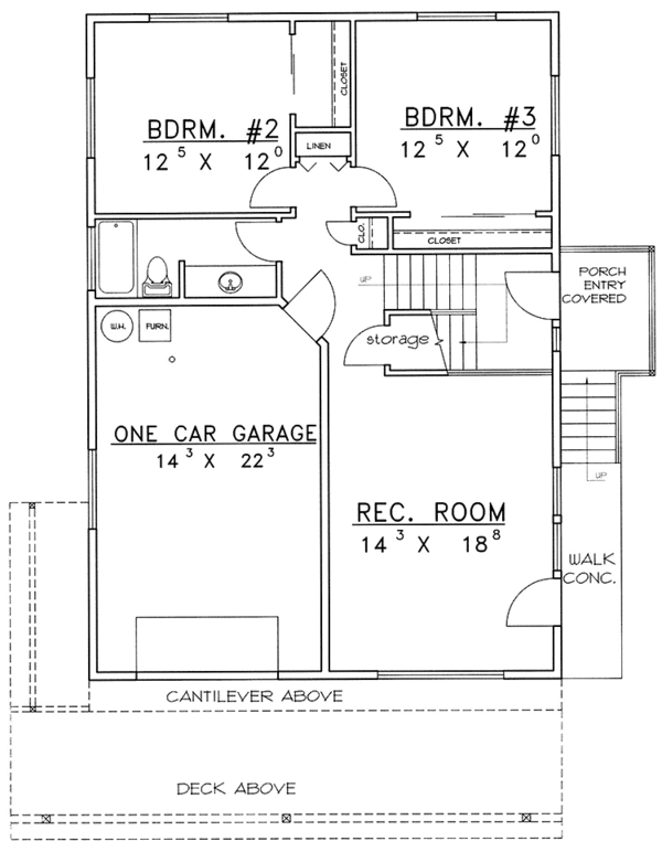 Home Plan - European Floor Plan - Lower Floor Plan #117-818