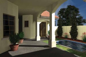 Exterior - Rear Elevation for Mediterranean House Plan #930-432 - 3 bed, 3 bath