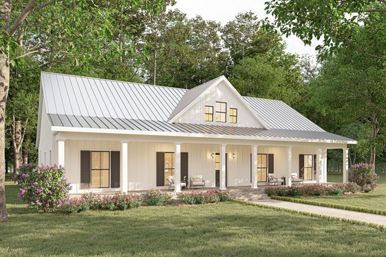 Exterior - Front Elevation 3 for Farmhouse House Plan #44-281 - 4 bed, 3 bath