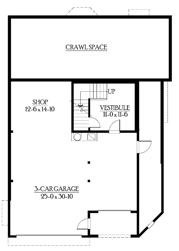Home Plan - Craftsman Floor Plan - Lower Floor Plan #132-459