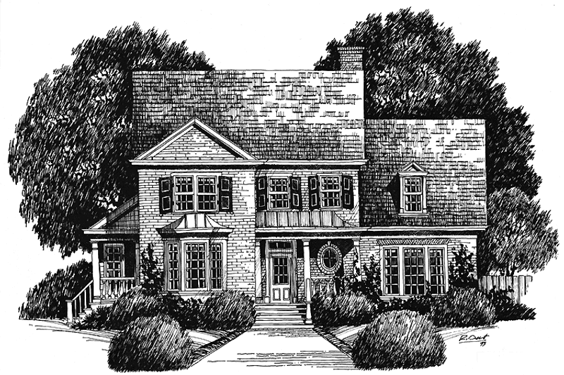 Home Plan - Exterior - Front Elevation 3 for Colonial House Plan #429-170 - 3 bed, 2.5 bath
