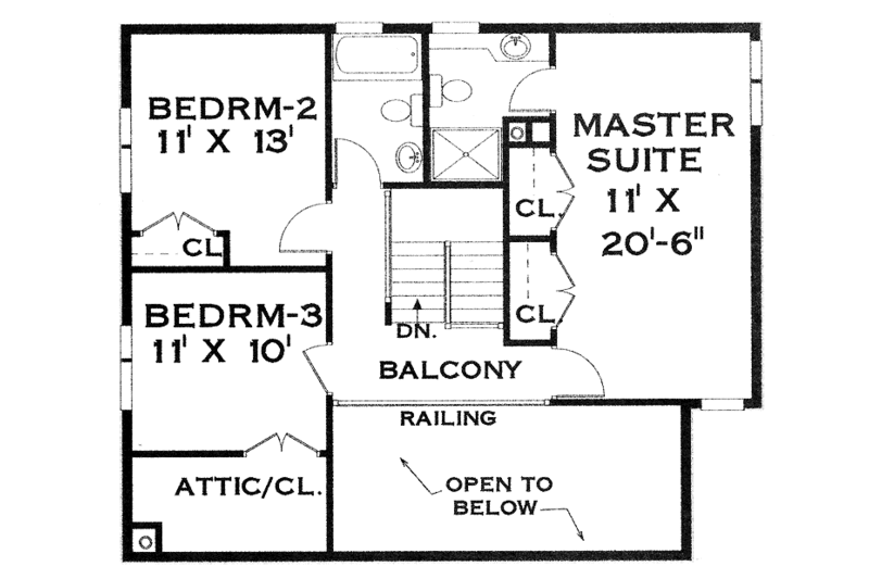 Dream House Plan - Floor Plan - Upper Floor for Traditional House Plan #3-280 - 3 bed, 3 bath